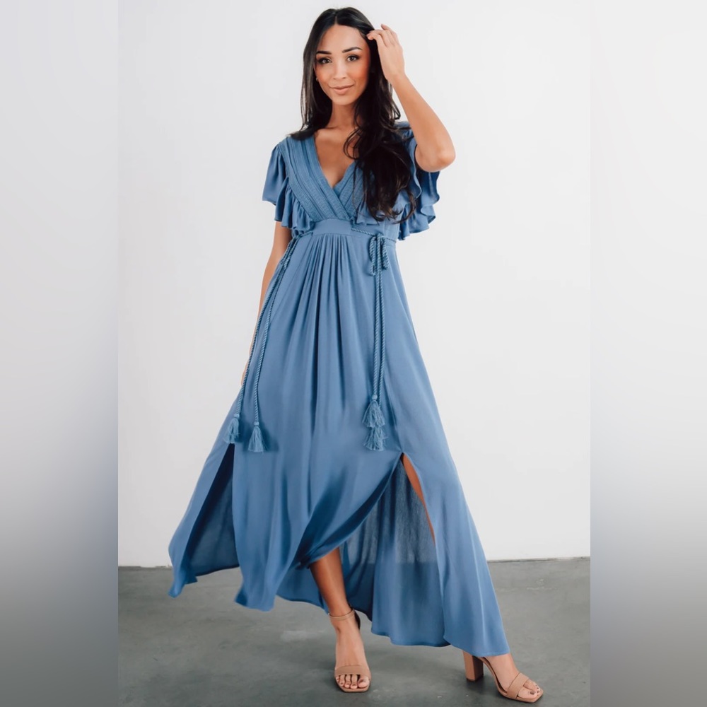 Baltic Born Jennifer Deep V Maxi Dress. Worn once for family photos.